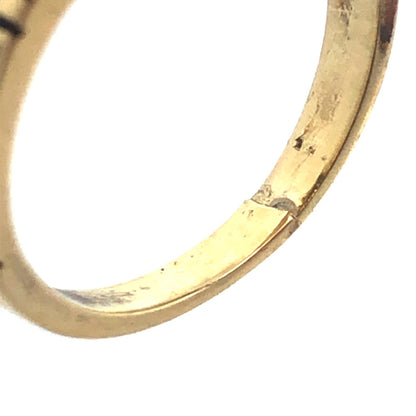 Custom Art Deco 14K Yellow Gold Diamond Trio Engagement Anniversary Ring