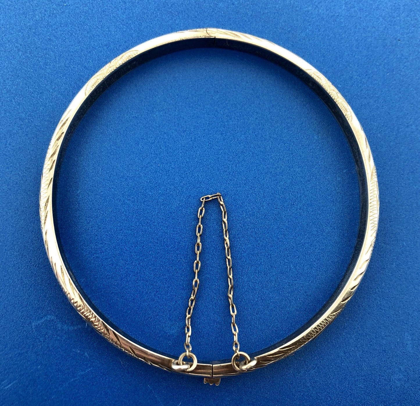 Vintage Sterling Silver 925 Floral Scroll Engraved Bangle Bracelet