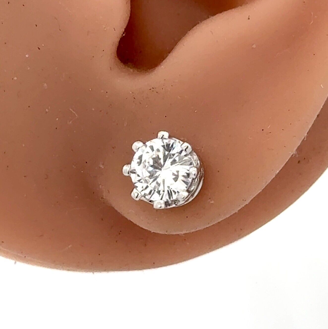 Designer Cubic Zirconia 925 Sterling Silver Round Statement Stud Earrings