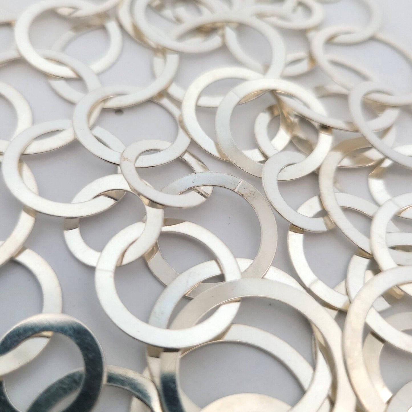 Karizia SPA KA1722 Italy Sterling Silver Round Layered Modernist Chain Necklace