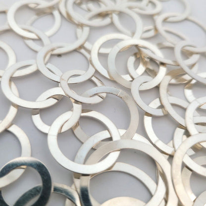 Karizia SPA KA1722 Italy Sterling Silver Round Layered Modernist Chain Necklace