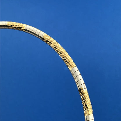 Stunning Sterling Silver 925 Vermeil Italian Flex Snake Link 16" Necklace