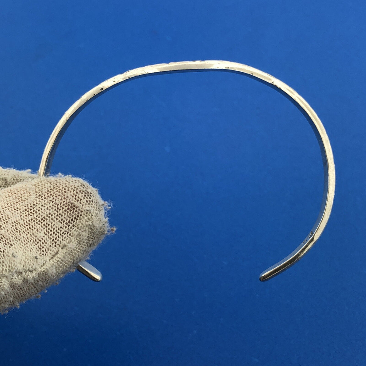 Native American PS Signed Sterling Silver 925 Snake Wave Design Cuff Bracelet