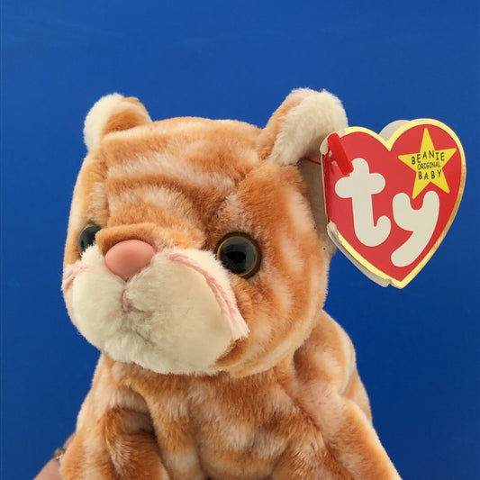 1999 TY Beanie Baby Amber The Orange Tabby DOB 2/21/99 Multiple Tag Errors -4243