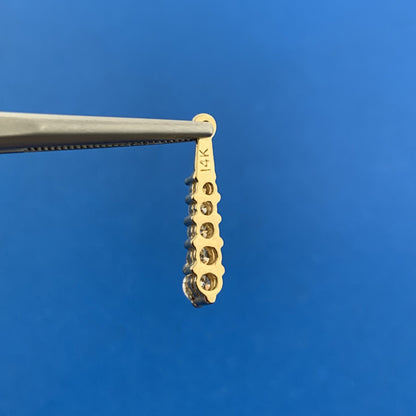 Gorgeous 14k Yellow Gold Round Cut Diamond Vertical Set Earring Enhancers