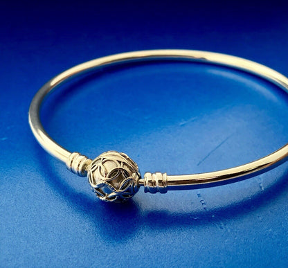 Pandora 925 Sterling Silver Pattern Of Love Clasp Charm Bangle 597137 Limited Ed