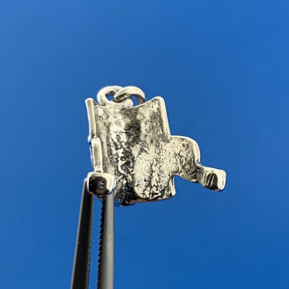 Vintage 925 Sterling Silver Saddle Dressage Horse Cowgirl Bracelet Pendant Charm