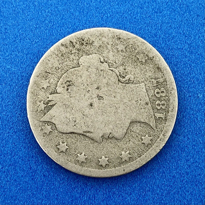 1887 P Liberty Head Nickel Five Cents 5c Better Key Rare Philadelphia Mint Coin