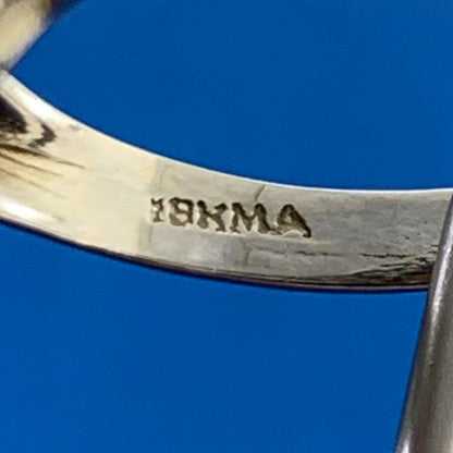 Vintage 18K White Gold Radiant Orange Tourmaline Open Filigree Cocktail Ring