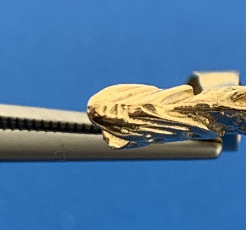 Vintage 14K Yellow Gold Diamond Open Mouth Koi Bass Fish Statement Pendant