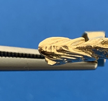 Vintage 14K Yellow Gold Diamond Open Mouth Koi Bass Fish Statement Pendant