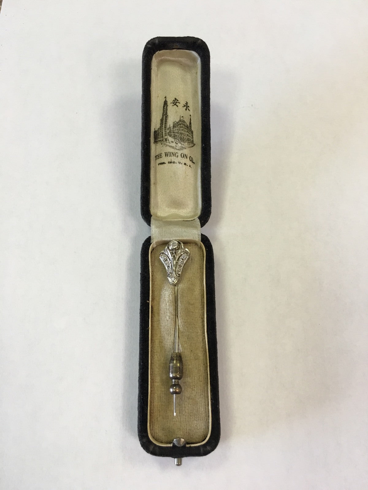 Vintage Art Deco Platinum Diamond Stick Pin .25tcw 1/4