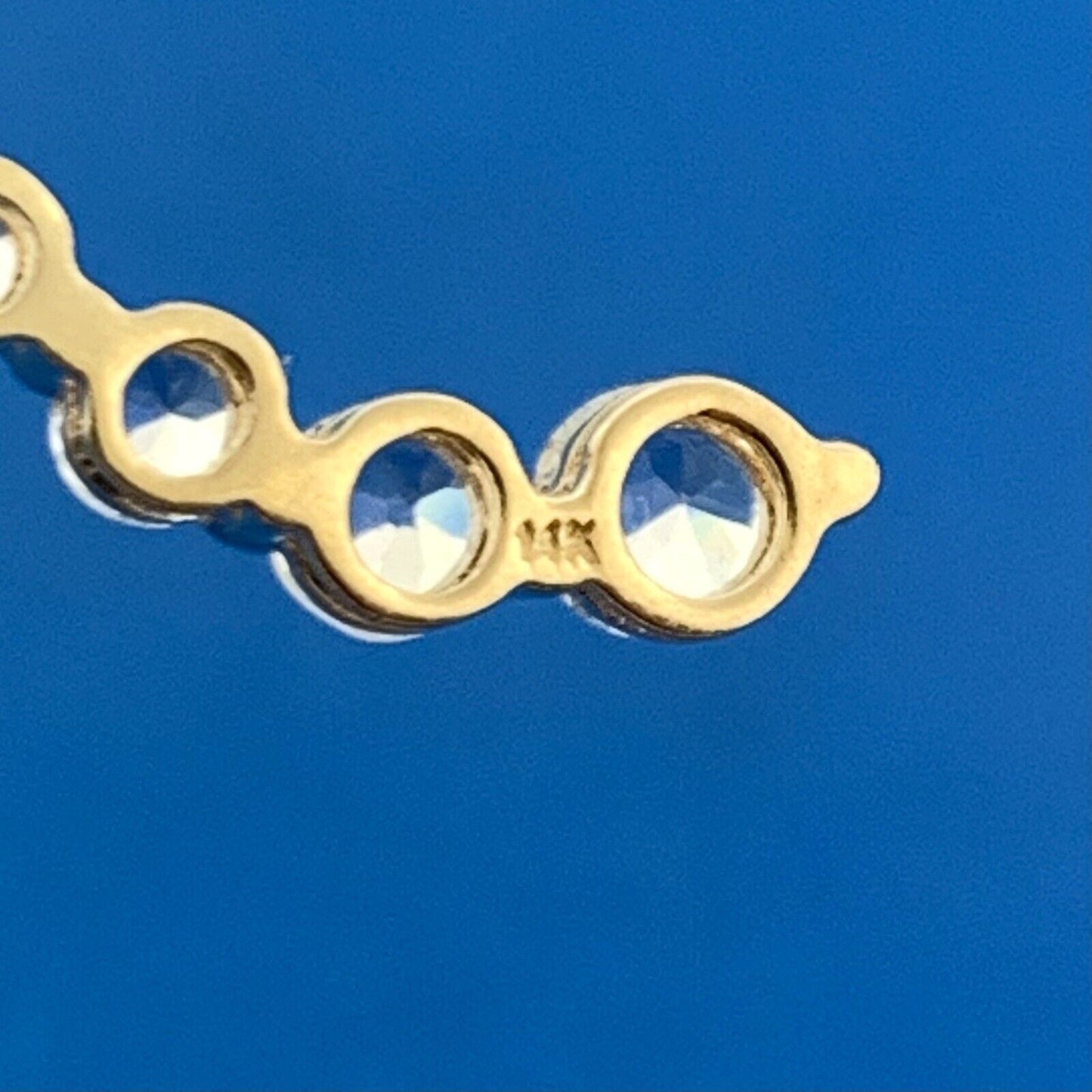 14K Yellow Gold White Sapphire September Occasion Bridal Eternity Pendant