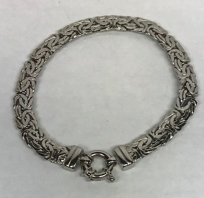 Designer Atasay Kuyumculuk AK Turkey Sterling Silver Byzantine Link Bracelet
