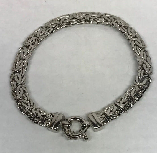 Designer Atasay Kuyumculuk AK Turkey Sterling Silver Byzantine Link Bracelet