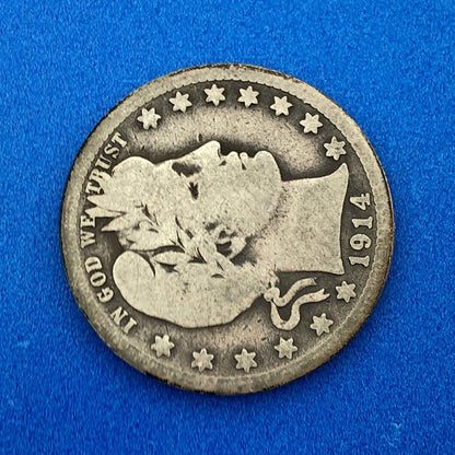 1914 S Silver Barber Quarter Better Key Date San Francisco Coin Rare Scarce