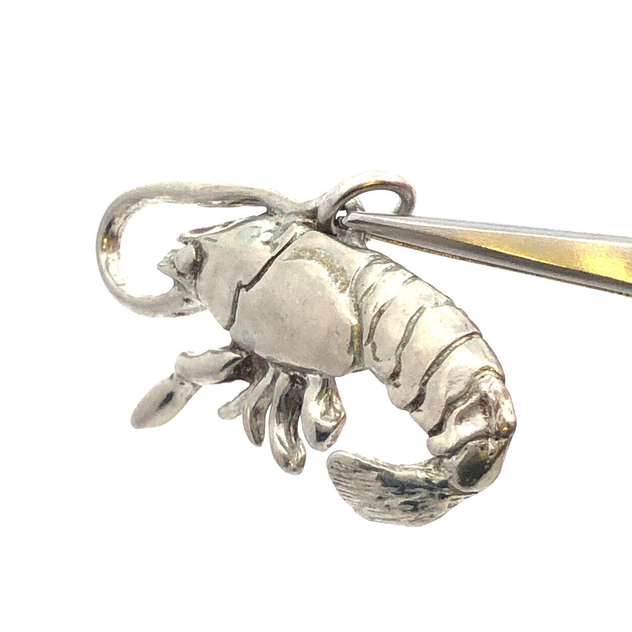 Designer Maurice Milleur Pewter Louisiana Collection Shrimp Charm Pendant