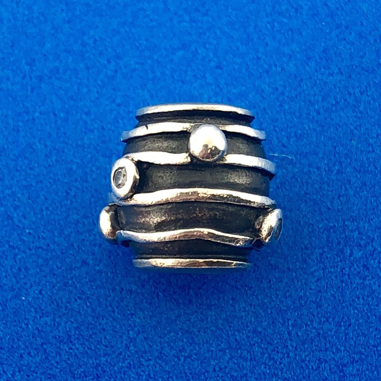 Designer 925 Sterling Silver Cubic Zirconia Bee Hive Slide Bracelet Barrel Charm