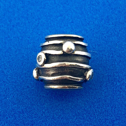 Designer 925 Sterling Silver Cubic Zirconia Bee Hive Slide Bracelet Barrel Charm