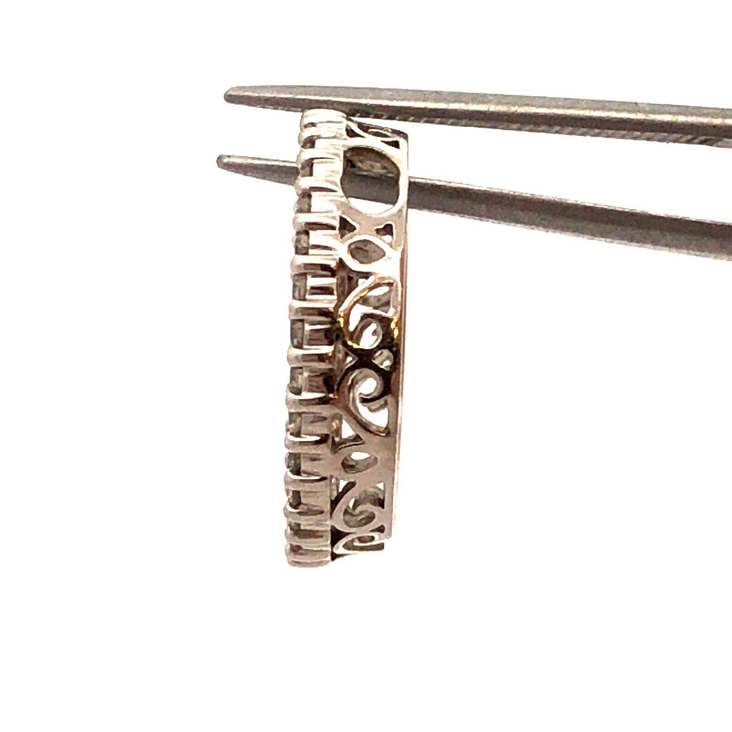 Designer JX 14K White Gold Round Diamond Eternity Anniversary Pendant