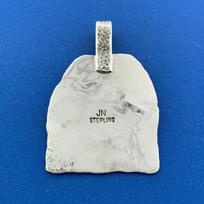 Designer JN Sterling Silver 925 Turtle Shell Design Textured Bell Pendant