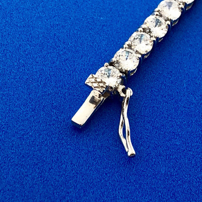 Glamorous Designer Sterling Silver Cubic Zirconia CZ Statement Tennis Necklace