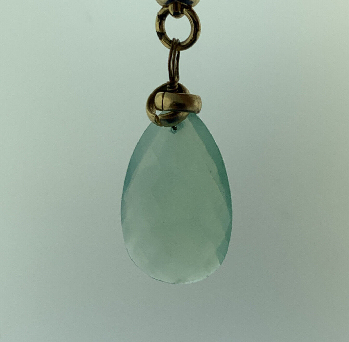 Vintage Carolina Herrara Gold Tone Aqua Blue Glass Drop Mix Match 3 Necklace Set