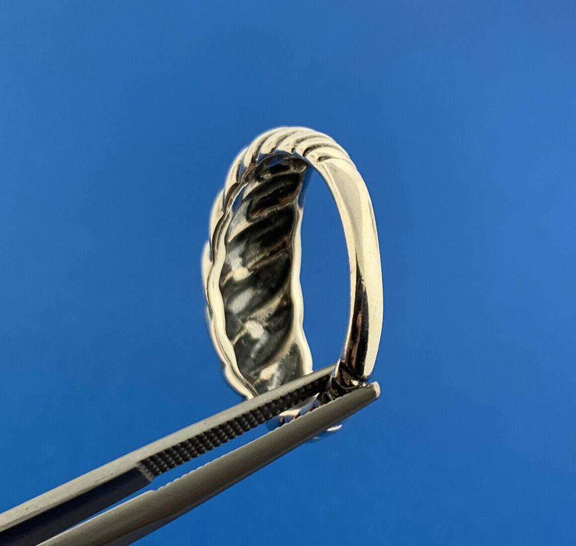 Carolyn Pollack R Moon Navajo 925 Sterling Silver Ribbed Tapered Dome Ring