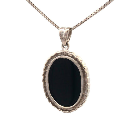 Designer 925 Sterling Silver Oval Blue Cameo Ballerina Dancer Pendant Necklace