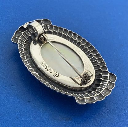 Carolyn Pollack R Moon 925 Sterling Silver Mother Of Pearl Brooch Pendant