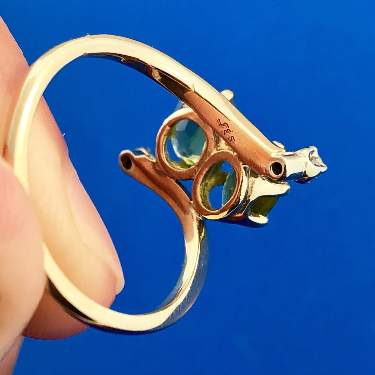 Modernistic 14K Yellow Gold Peridot Diamond Accent August Birthstone Ring