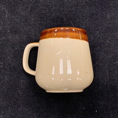 Mid Century Brown Drip Glaze Ceramic Pottery Floral Handled Set Of 4 Coffee Mugs