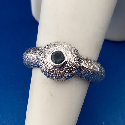 Vintage Mignon Faget 925 Sterling Silver Sea Collection Sapphire Sea Urchin Ring
