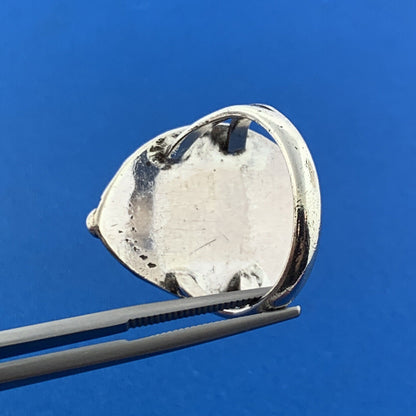 Native American Old Pawn 925 Sterling Silver Green Turquoise Statement Ring