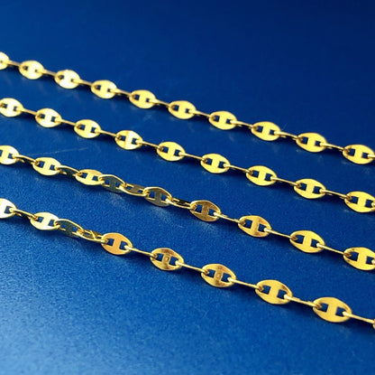 Designer Italy Sterling Silver 925 Vermeil Mariners Link Statement Necklace 60"