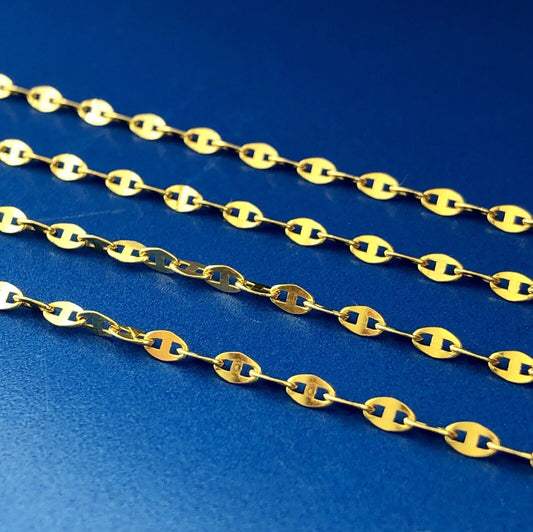 Designer Italy Sterling Silver 925 Vermeil Mariners Link Statement Necklace 60"