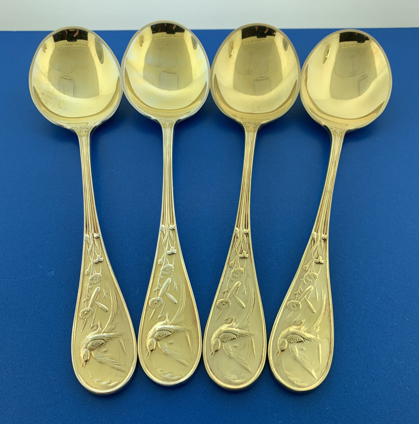 Tiffany & Co Vermeil Gold Washed Sterling Silver 925 Audubon Cream Soup Spoon