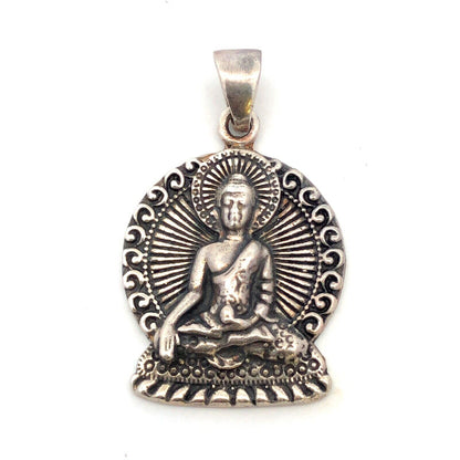 925 Sterling Silver Buddha Pagan Gods Detailed Pendant