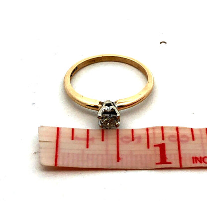 Designer 14K Yellow Gold Heart Cut Diamond Solitaire Promise Engagement Ring