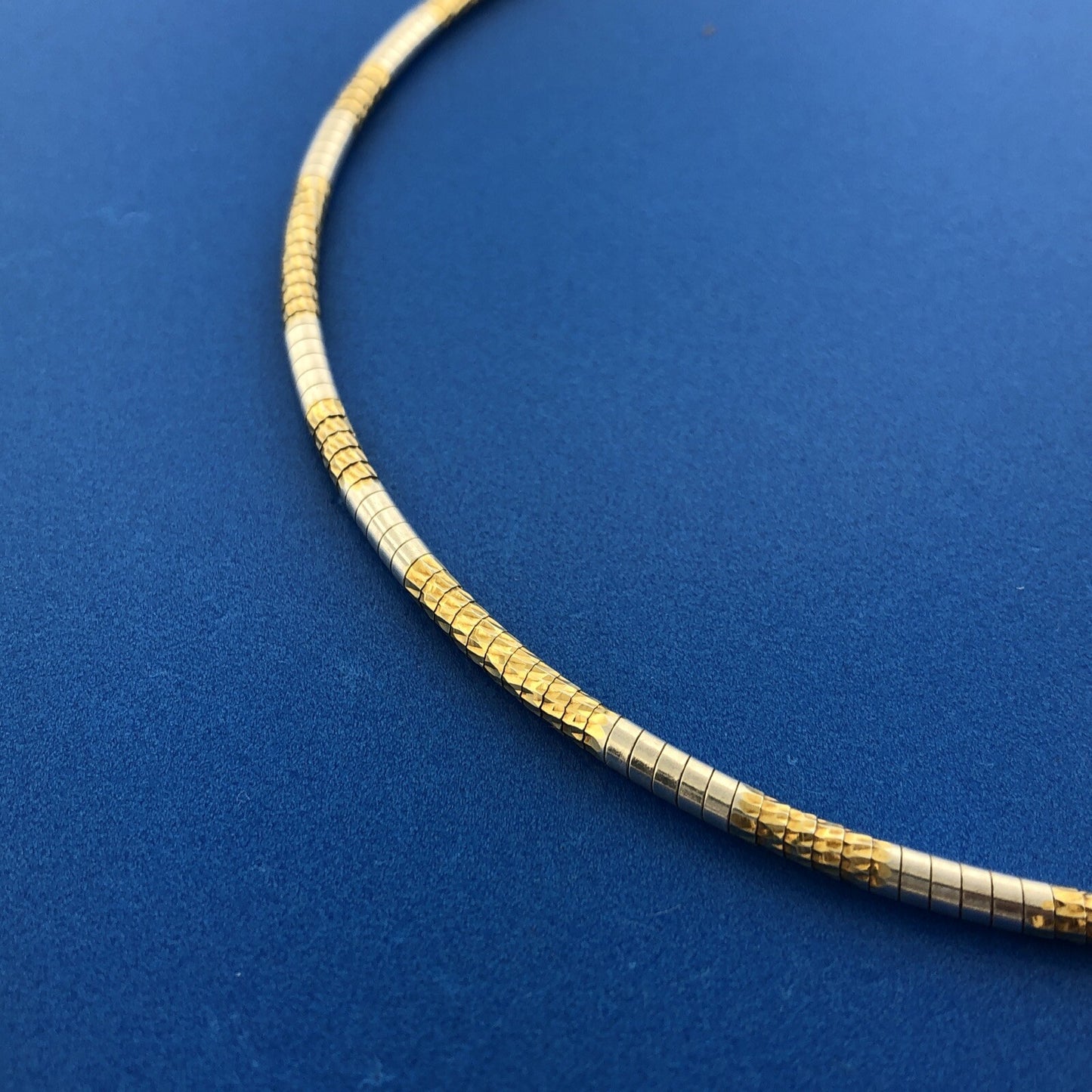 Stunning Sterling Silver 925 Vermeil Italian Flex Snake Link 16" Necklace