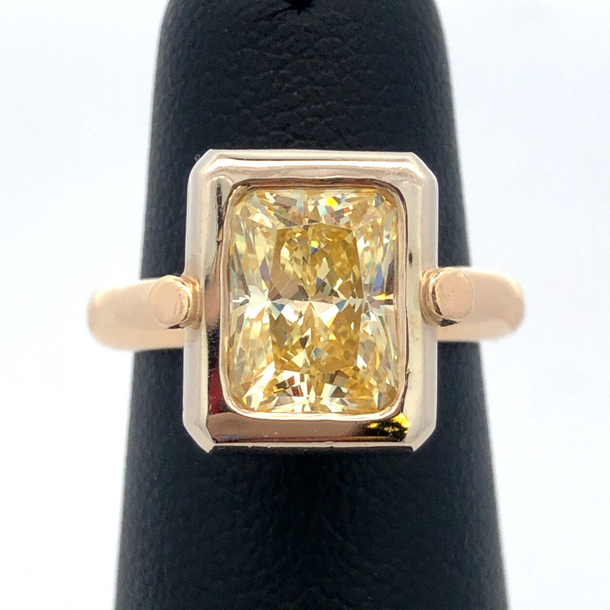 Designer 14K Yellow Gold Lemon Solitaire Statement Ring