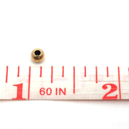 14K Yellow Gold Ball Bead Slide Bracelet Spacer Charm