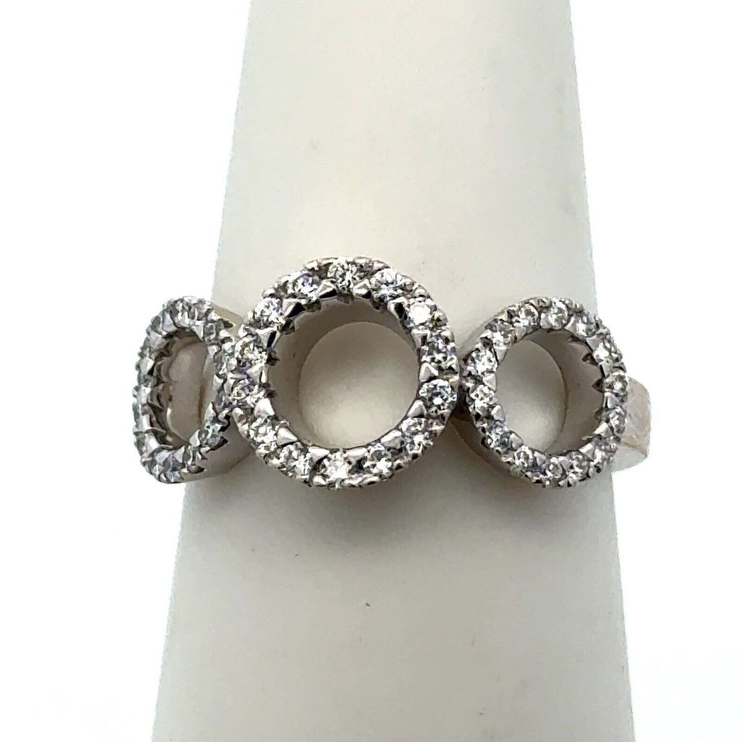 Roberto Coin 18K White Gold Pave Diamond Infinity Circle  Ring