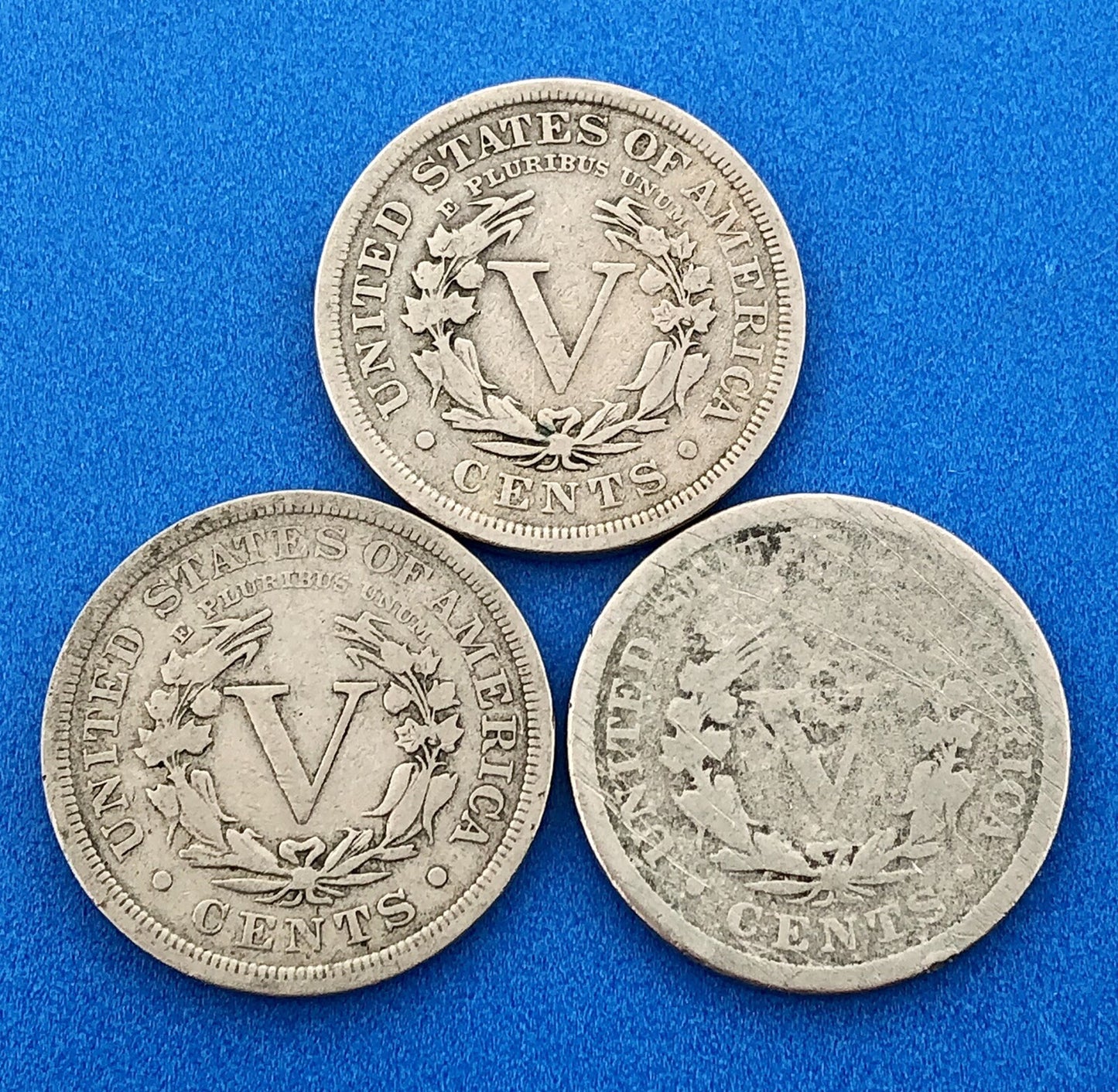 1897 1898 1899 P Liberty Head Nickel Five Cents 5c Rare Philadelphia 3 Coin Lot