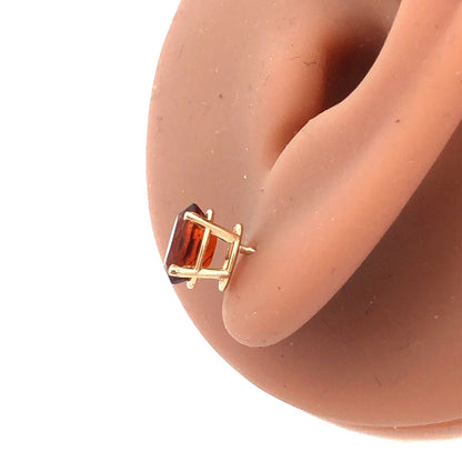 14K Yellow Gold Oval Citrine Solitaire November Anniversary Stud Earrings