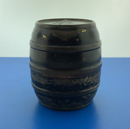 Mid Century German Metal Black Barrel 3 Shot Glasses Portable Barware