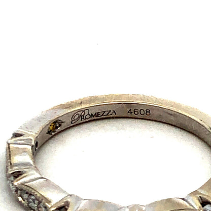 Designer Promezza 14K White Gold Round Diamond Stacking Wedding Band Ring