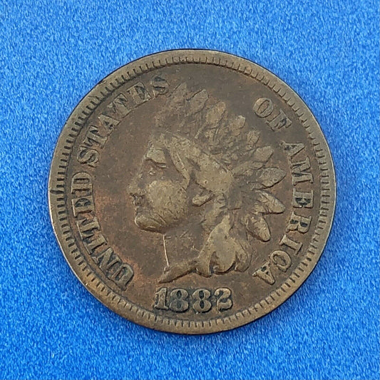 1882 Indian Head One Cent Penny Type 3 Bronze Better Key Philadelphia Coin