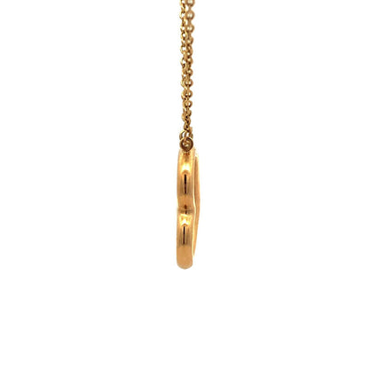Designer ARR 14K Yellow Gold Puffy Heart Love Anniversary Pendant Chain Necklace