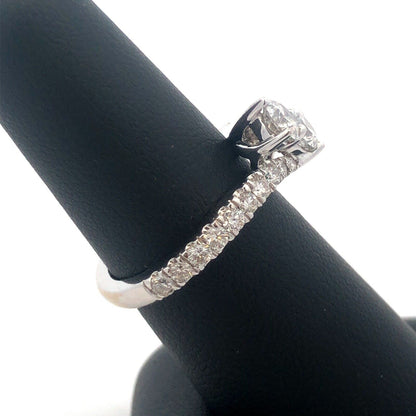 Zales 14K White Gold Diamond Duo Bypass Accented Engagement Promise Wedding Ring